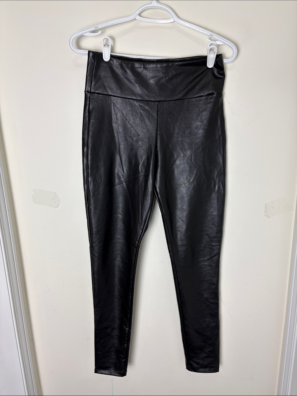 High-Waist Black Faux Leather Leggings